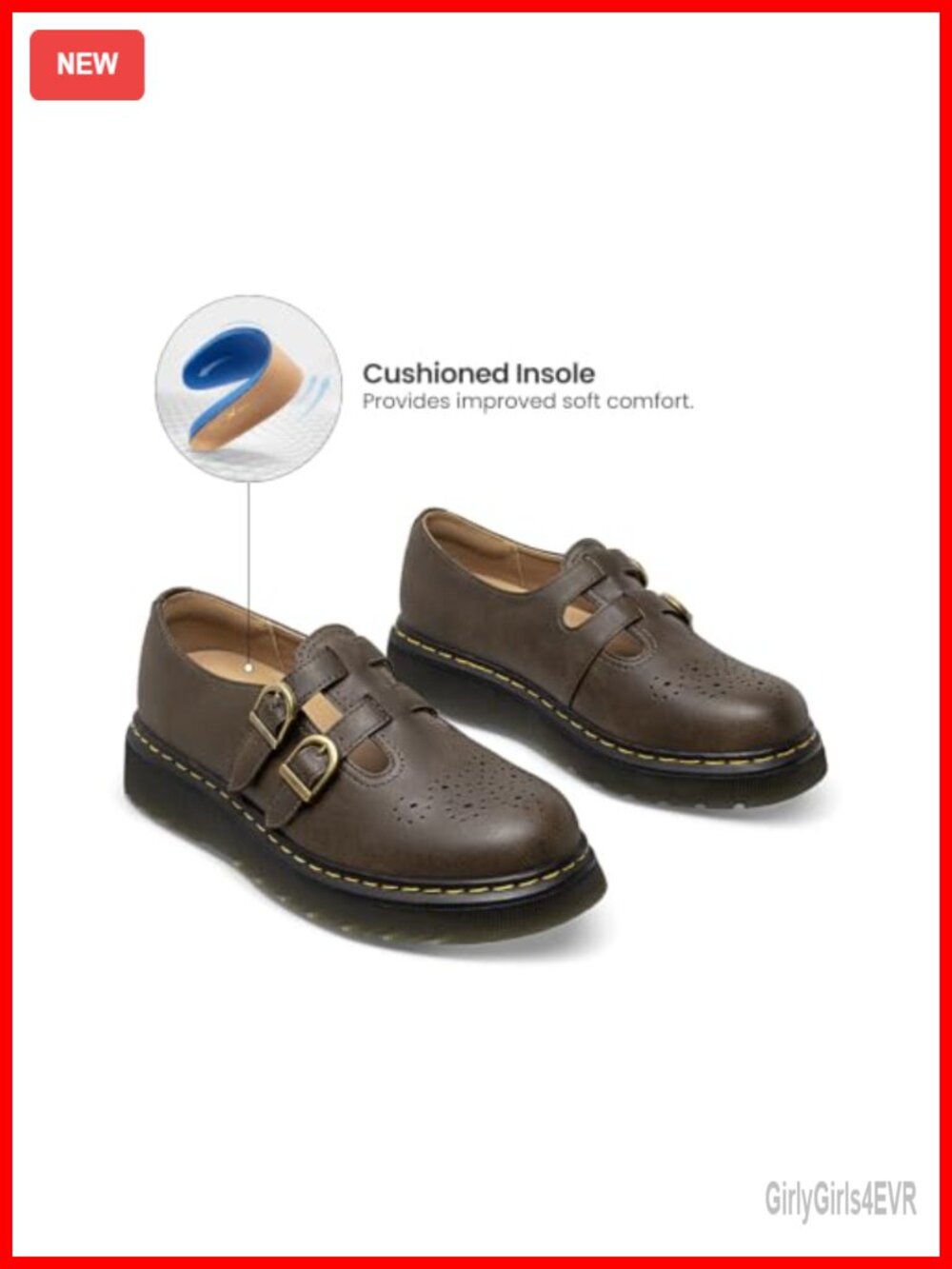 Women's Mary Jane Flats Platform Round Toe Comfortable Dressy Office Work Flat - Picture 3 of 6